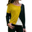 Casual Skew Collar Patchwork Shirt
