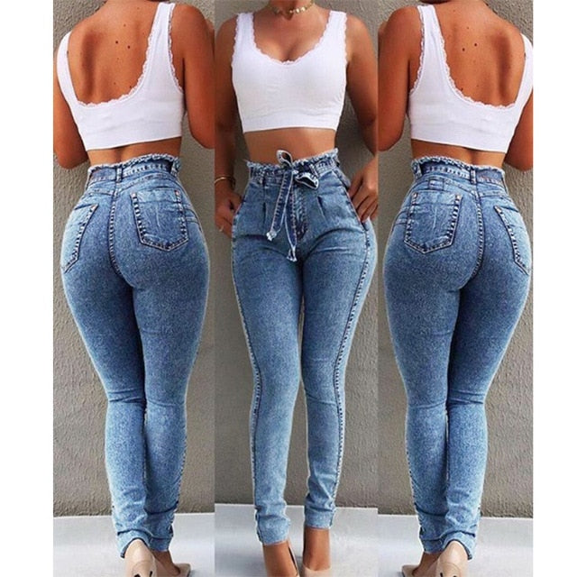 High Waist Slim Stretch Denim Jeans