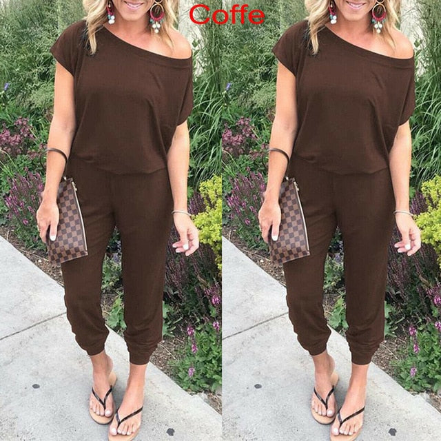 Casual One-Shoulder Wide Leg Jumpsuit