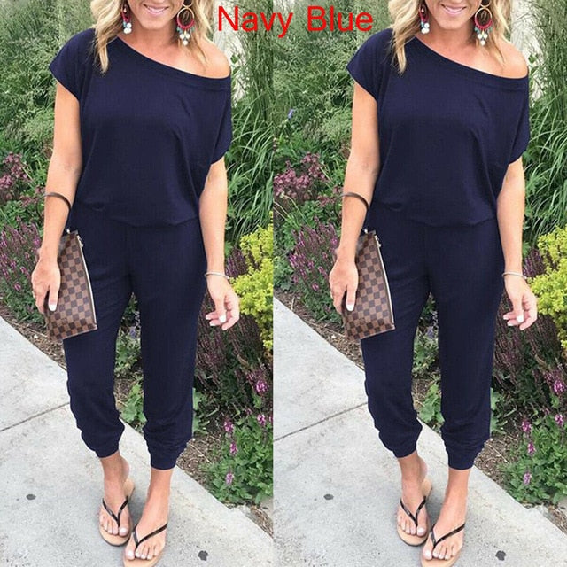 Casual One-Shoulder Wide Leg Jumpsuit